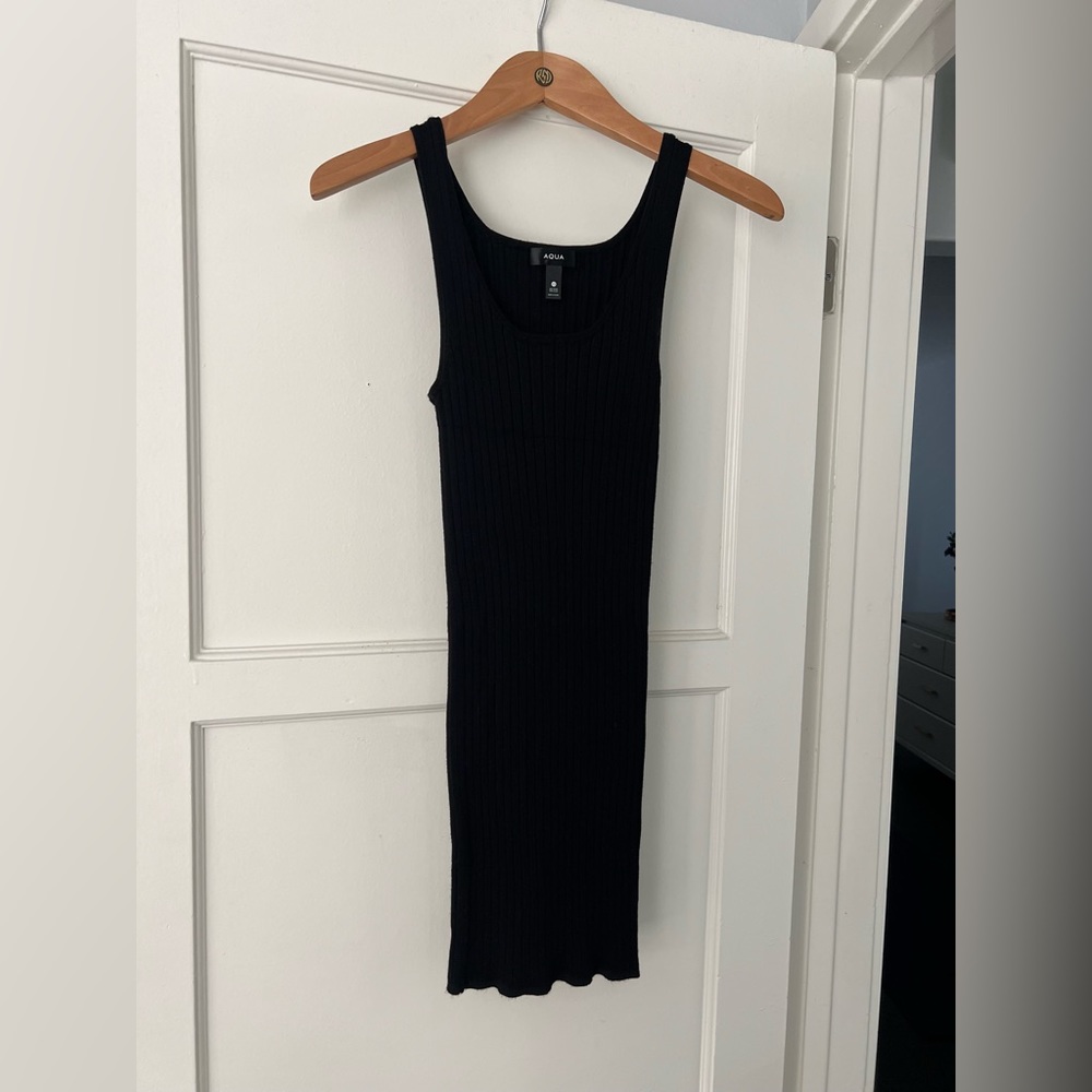 Aqua mini dress xs, stretch ribbed sweater material, mini length